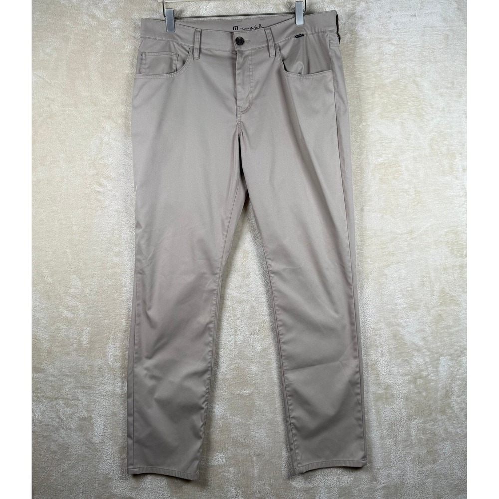 Travis Mathew Mens Size 34 Khaki Tan Golf Pants‎ Performance Twill 5-Pocket